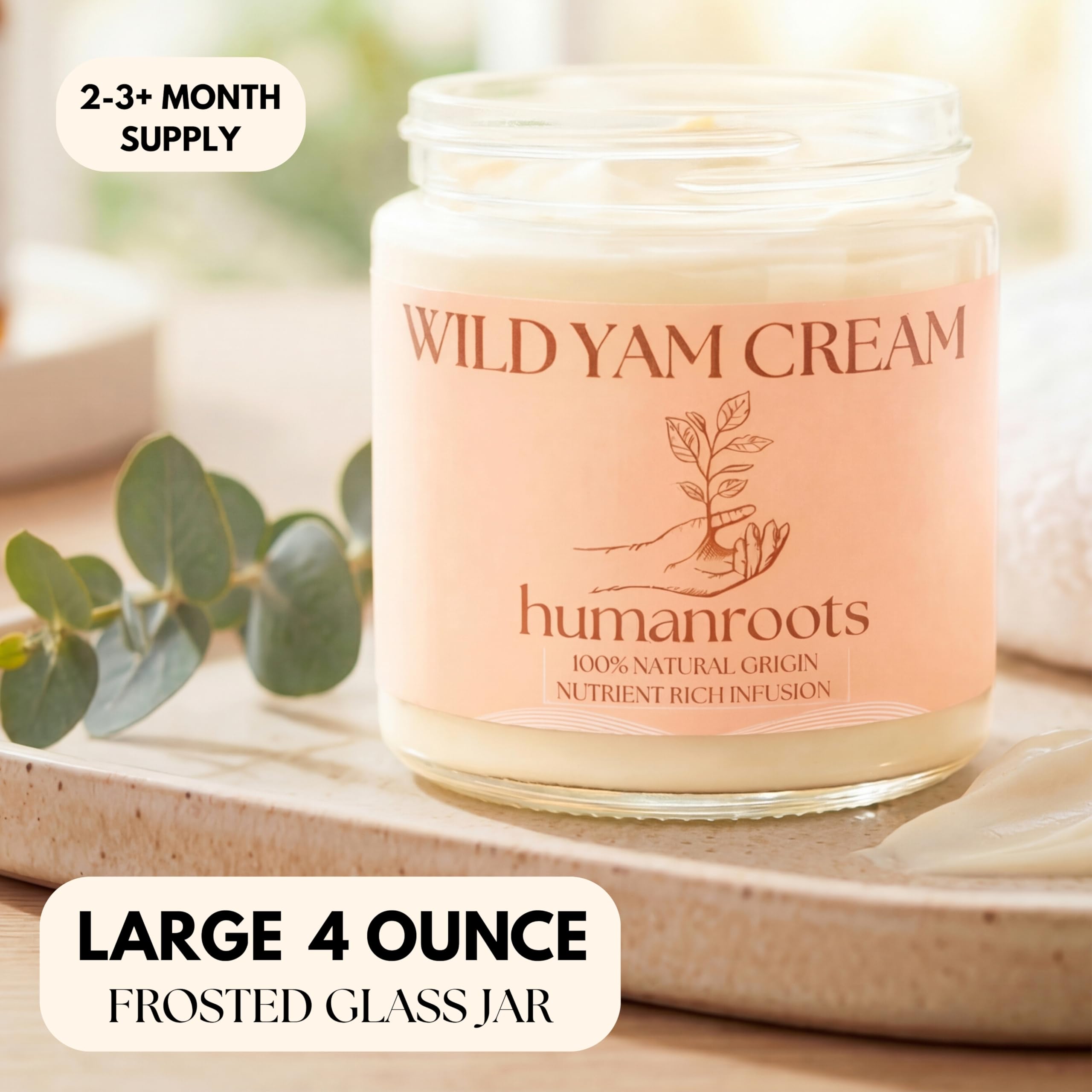 Close-up of Wild Yam Cream texture for smooth skin absorption
