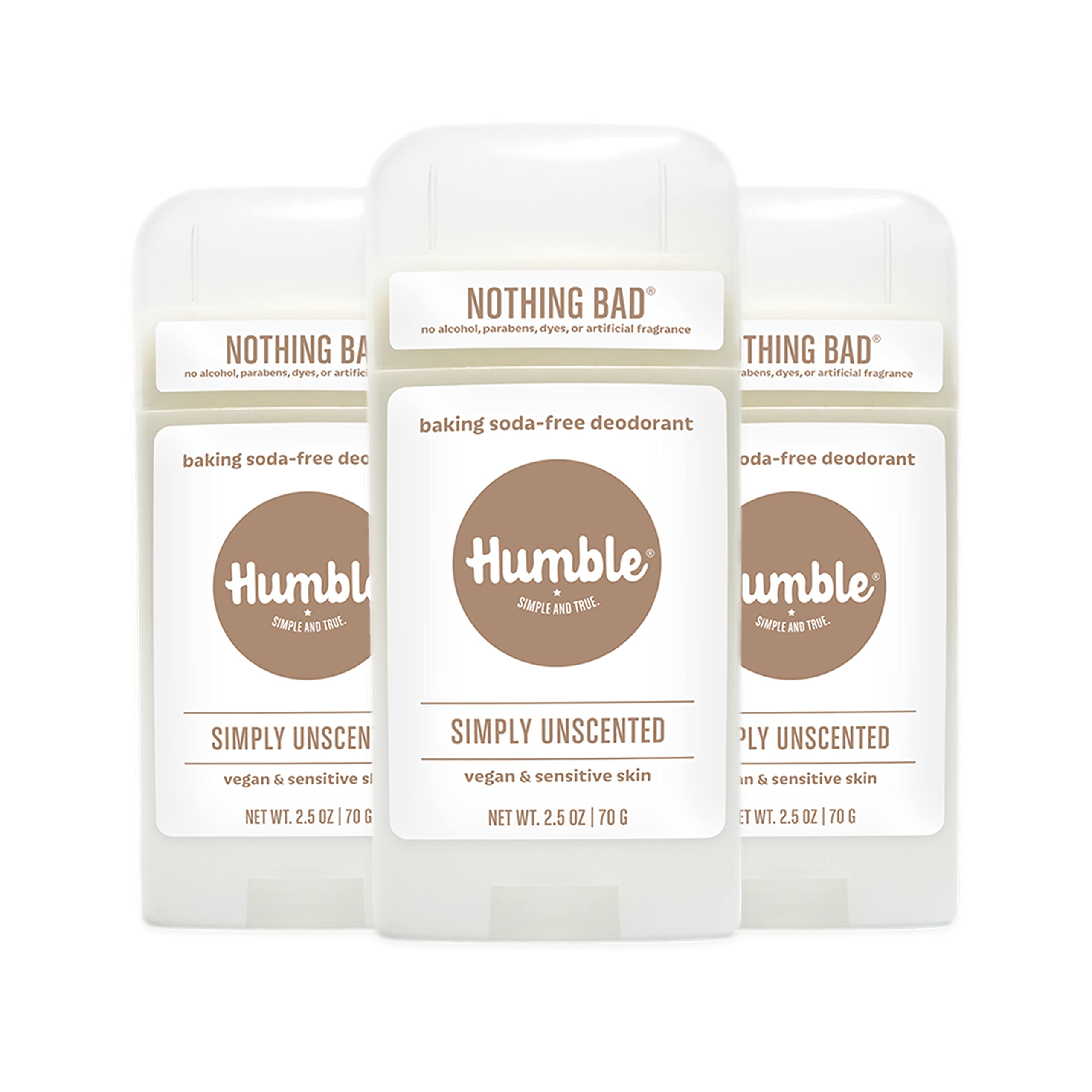 Humble Brands unscented aluminum-free deodorant 3-pack offers clean odor control for daily wear