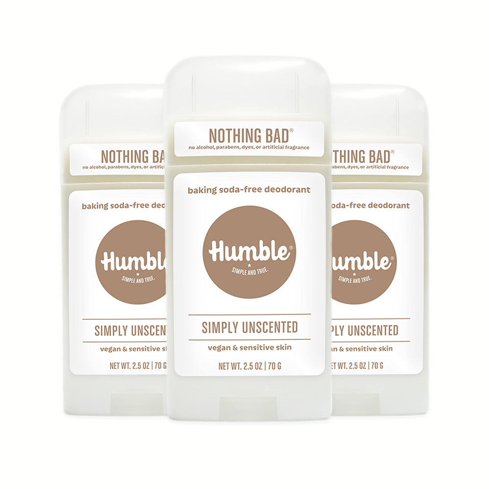 Humble Brands unscented aluminum-free deodorant 3-pack offers clean odor control for daily wear