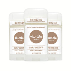 Humble Brands unscented aluminum-free deodorant 3-pack offers clean odor control for daily wear