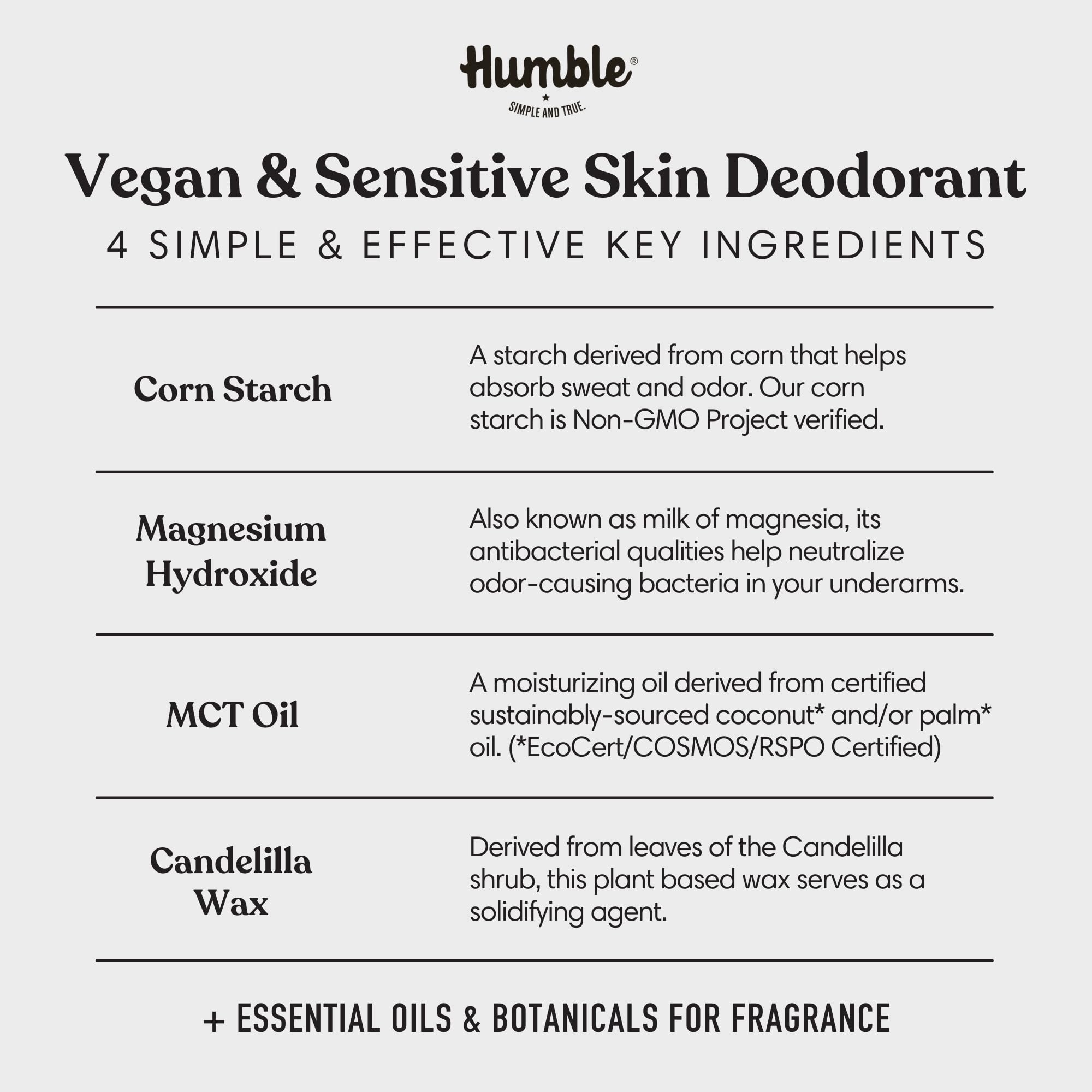 Humble Brands woodsy Palo Santo and Frankincense scented deodorant in use