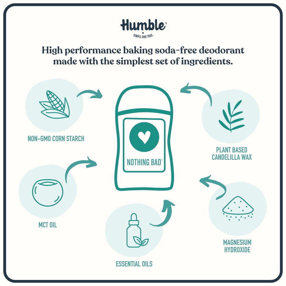 Aplicación suave de Humble Brands, pensada para piel sensible.