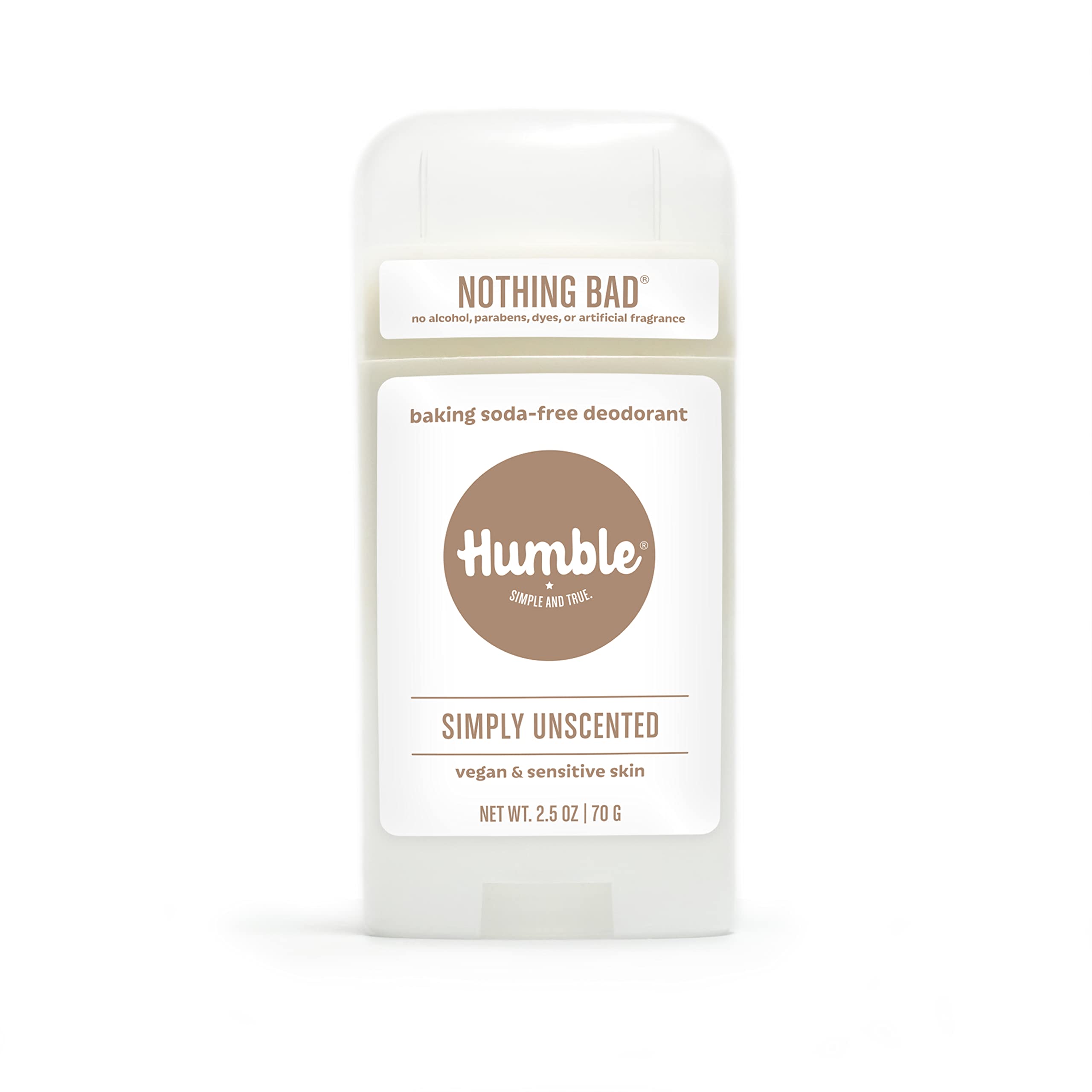 Humble Brands desodorante sin aluminio en botella, opción segura para piel sensible.
