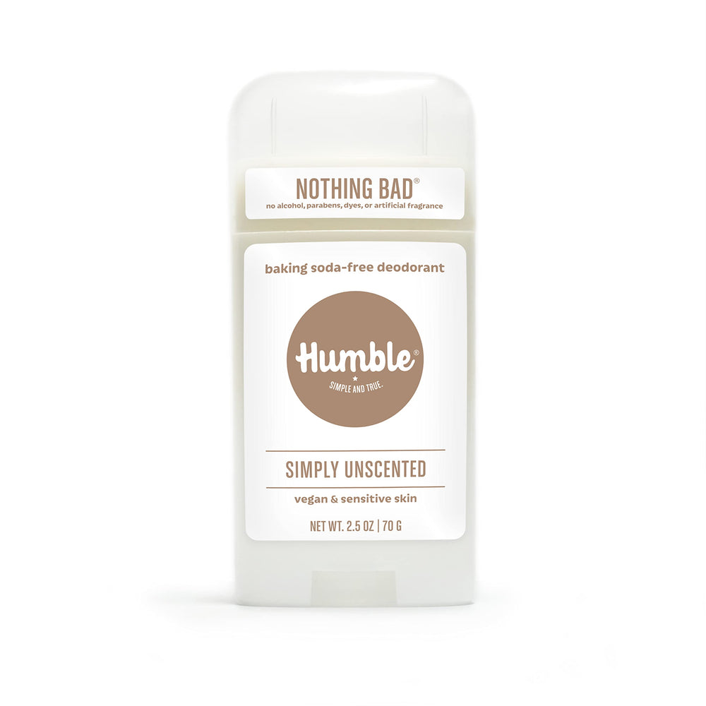 Humble Brands desodorante sin aluminio en botella, opción segura para piel sensible.