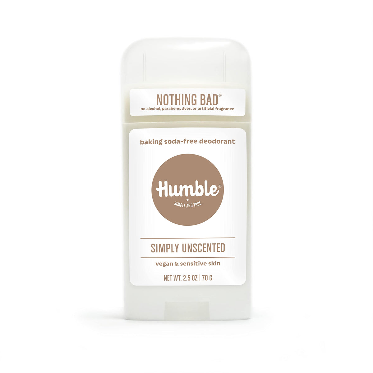 Humble Brands desodorante sin aluminio en botella, opción segura para piel sensible.