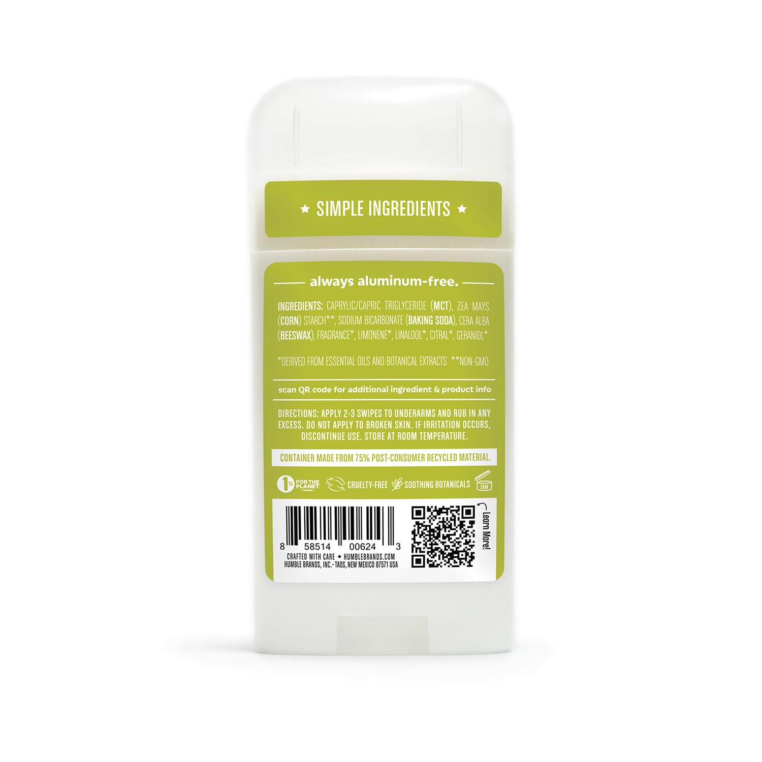 HUMBLE BRANDS natural oils and botanical extracts in formula