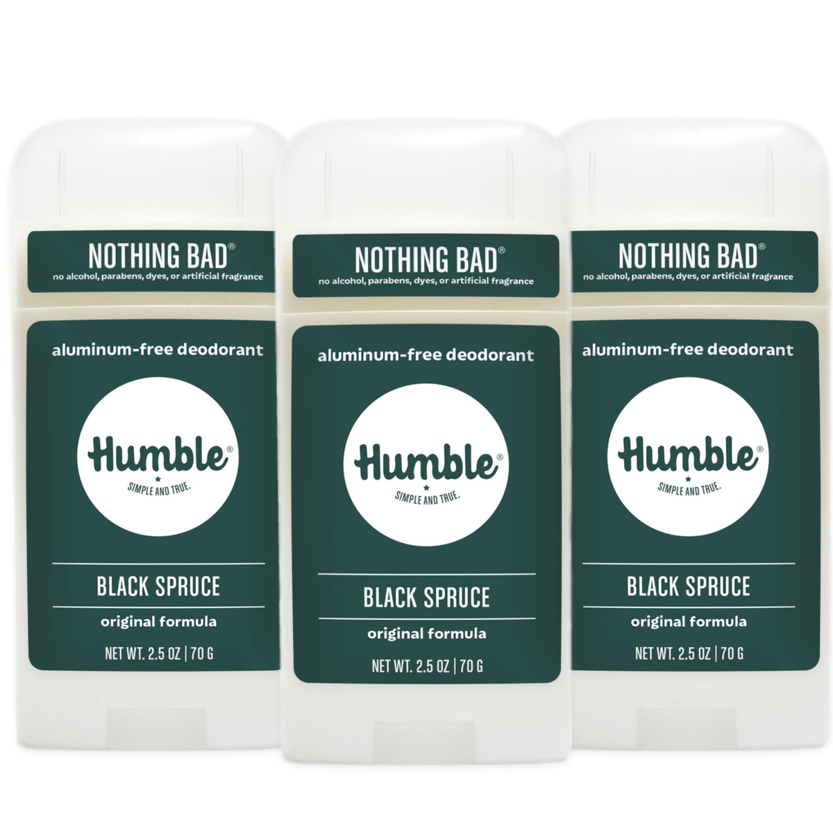 Humble Brands Original Formula Deodorant front label shows aluminum-free protection.