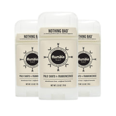 Humble Brands Original Formula deodorant pack of three showing product set for aluminum-free odor protection