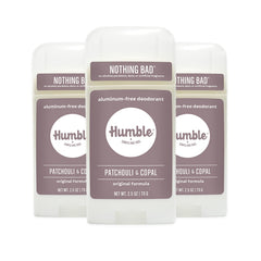 Humble Brands Original Formula deodorant pack of 3, front view, long-lasting odor control.