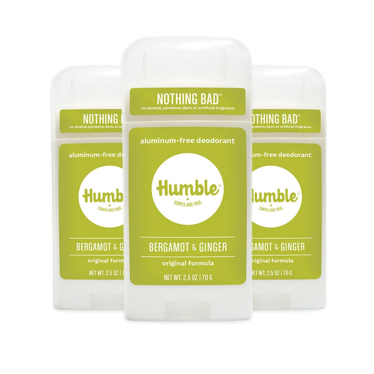 Humble Brands Original Formula deodorant stick with bergamot-ginger scent for long-lasting odor control