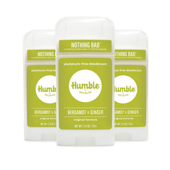 Humble Brands Original Formula deodorant stick with bergamot-ginger scent for long-lasting odor control