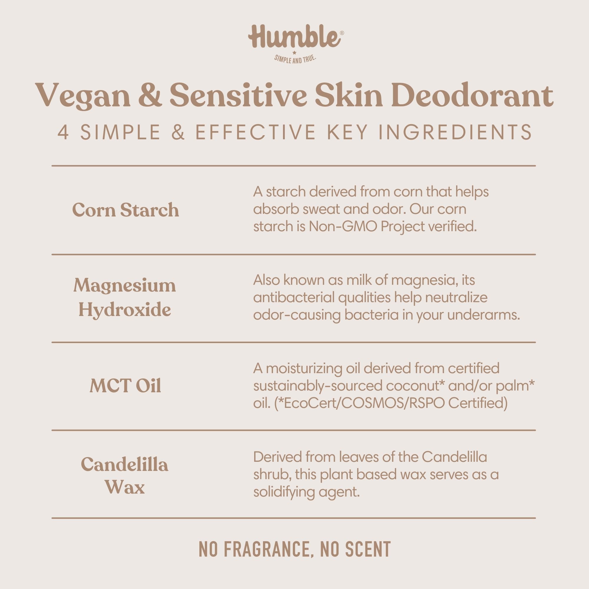 Humble Brands sensitive skin formula uses candelilla wax for smooth glide