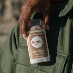 Humble Brands unscented deodorant packaging highlighting clean formula