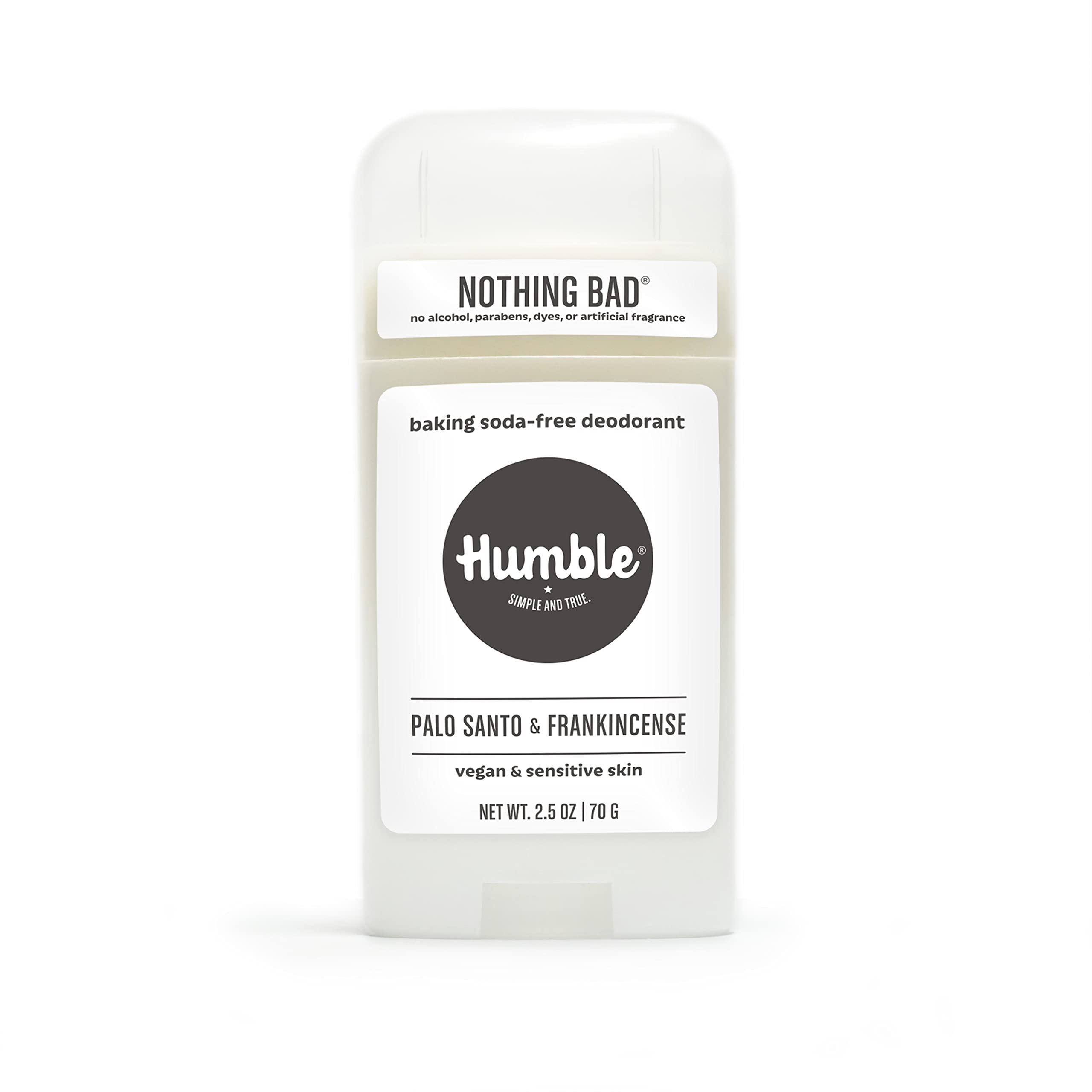 Desodorante Humble sin aluminio, envase visible para piel sensible.