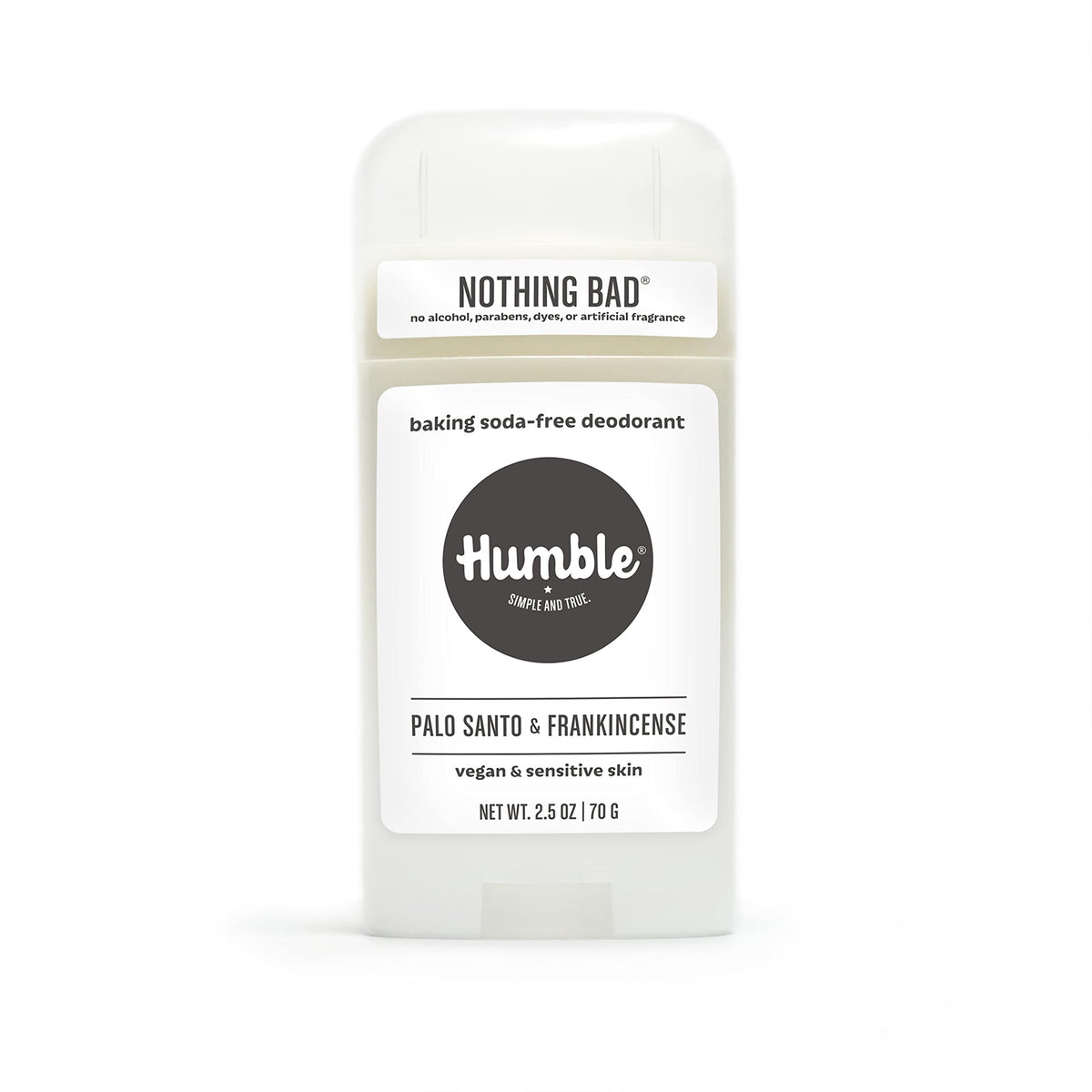 Desodorante Humble sin aluminio, envase visible para piel sensible.