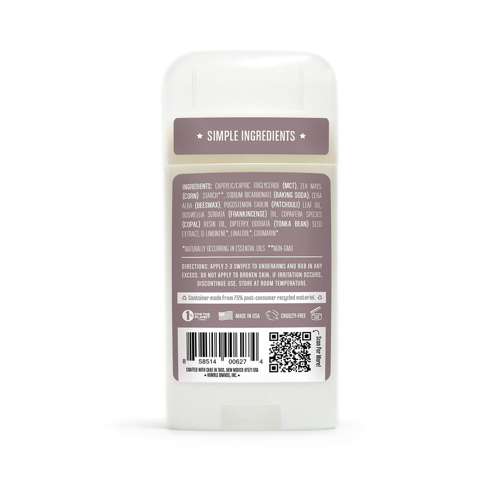 Humble patchouli copal frankincense deodorant: closeup of natural fragrance blend.