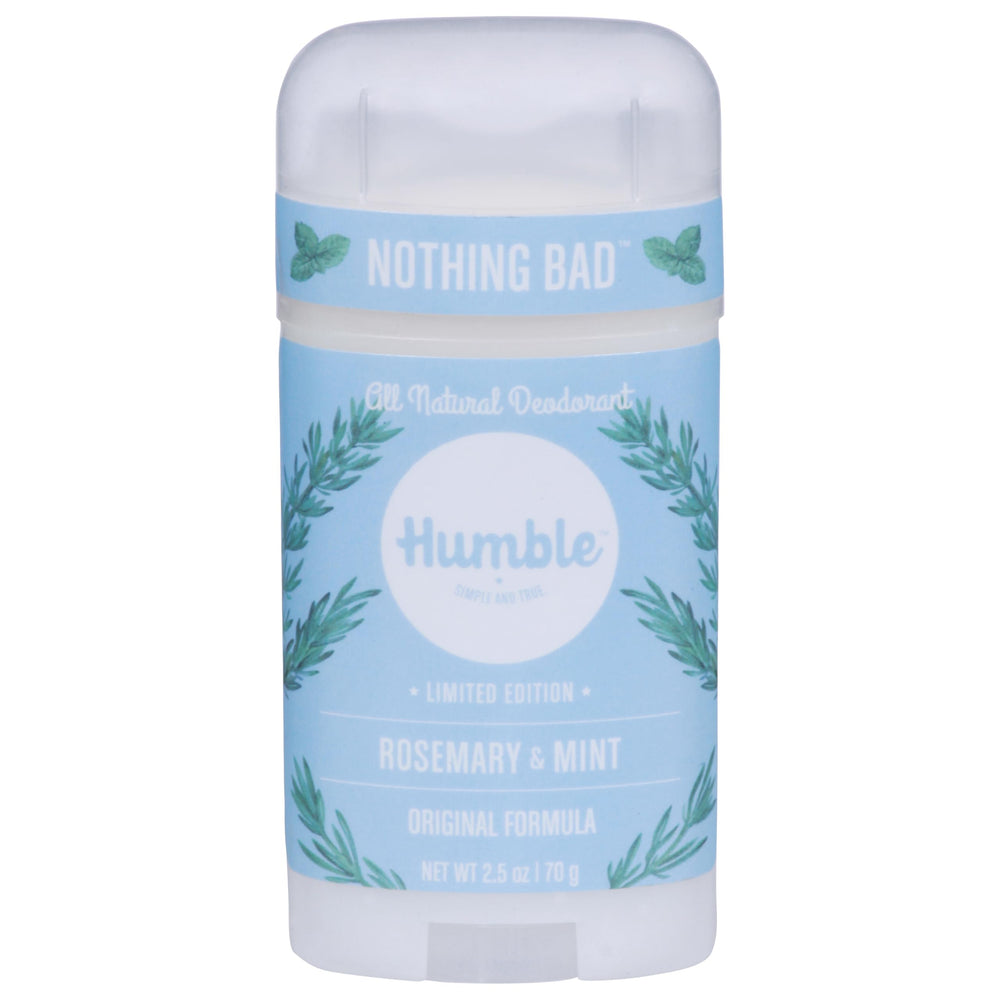 Humble Simple and True Desodorante Original sin aluminio, frasco, aroma Romero Menta, control de olor diario