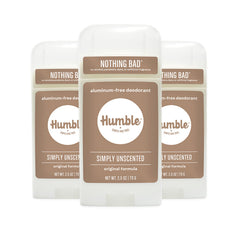 Humble Simple and True Original Formula Deodorant front view, compact aluminum-free design for daily protection