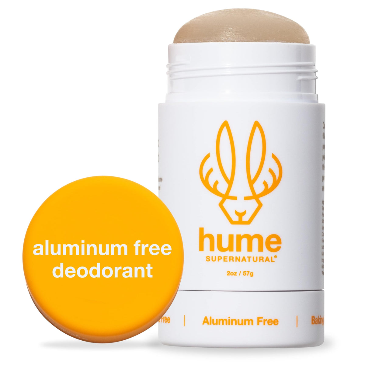 Desodorante Hume Supernatural sin aluminio con aroma ámbar-madera para uso diario