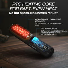 HUMMINGBIRD MK18 PTC ceramic heat core delivers steady warmth for even styling.