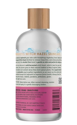 Humphreys Tónico con agua de rosa para calmar la piel.