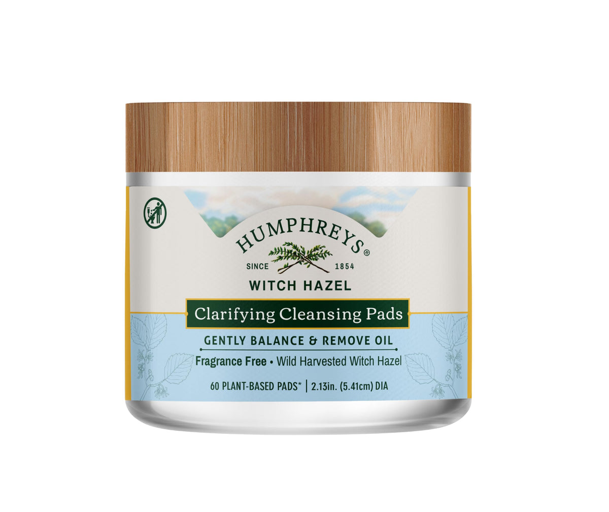 Humphreys Witch Hazel Clarifying Pad for facial cleansing and oil balance.