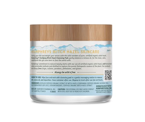 Humphreys Witch Hazel Clarifying Pad for gentle neck cleansing.