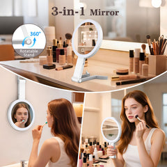 HUNCAB 15X/1X magnification mirror for precise detail during makeup.