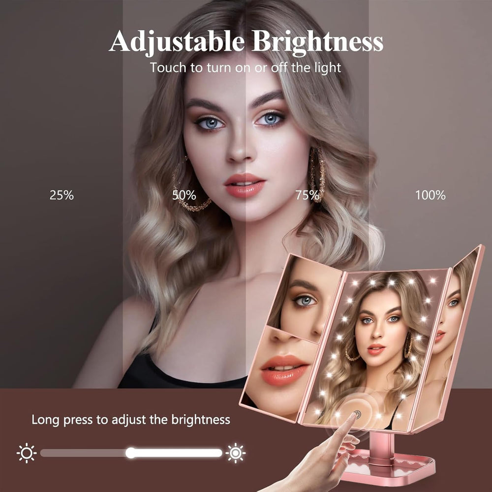 HUONUL LED lighting evenly illuminates the face for accurate makeup application.
