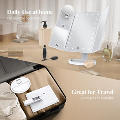 HUONUL makeup mirror 10X magnification for close-up accuracy.