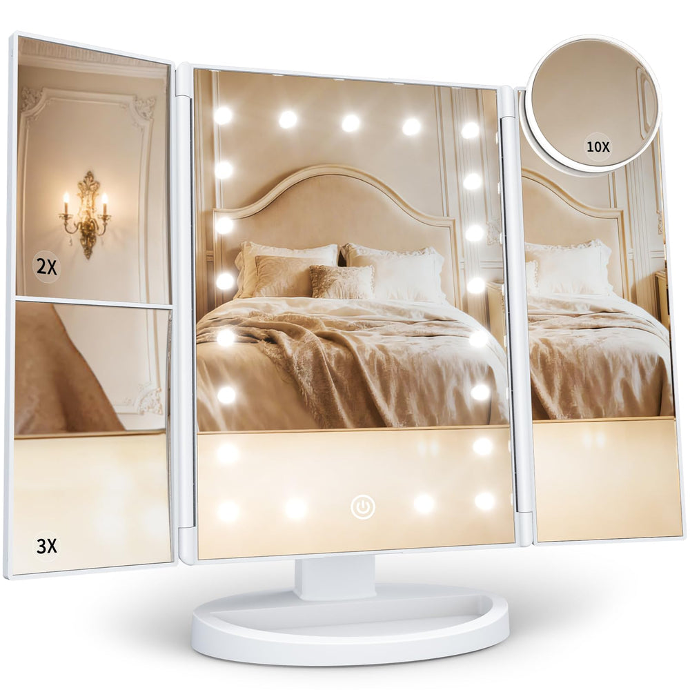 HUONUL makeup mirror with lights for bright, even illumination and precise makeup.