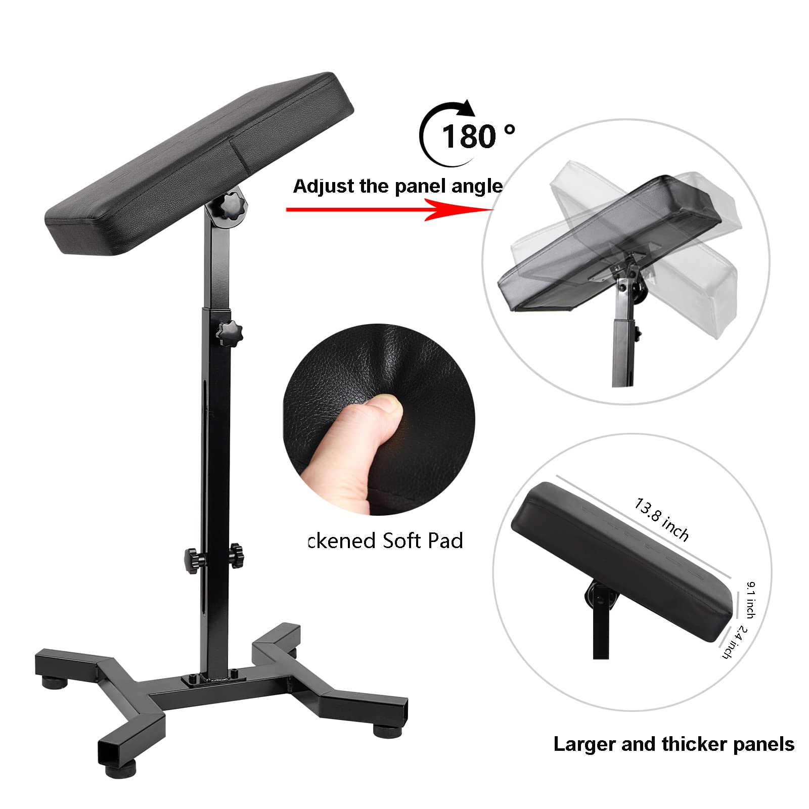 Huoxou tattoo arm rest shows quick, easy installation.