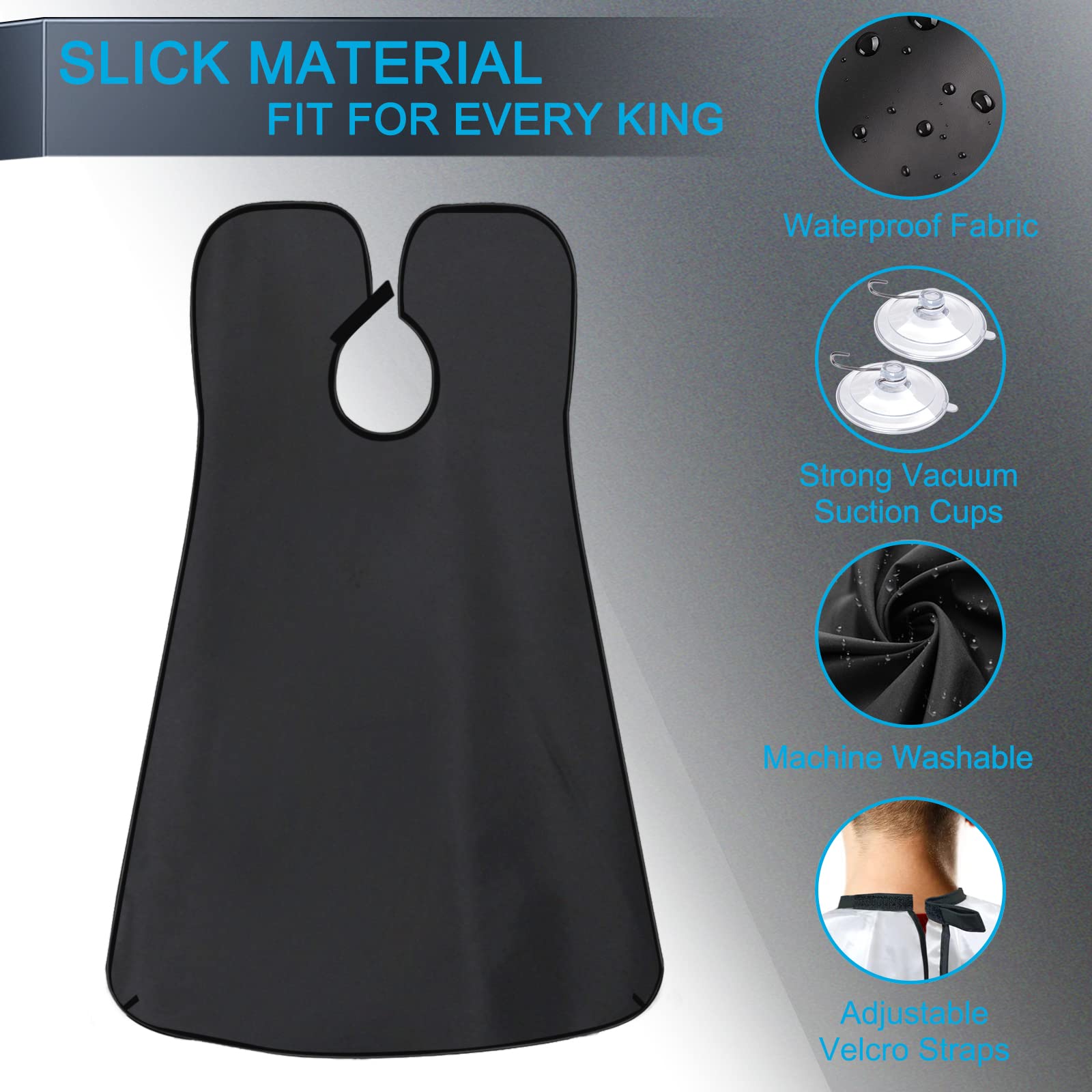 HUPBIPY beard bib apron suction cups secure on mirrors for stability during trimming