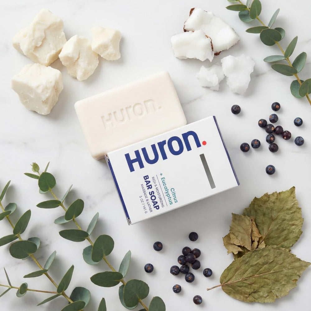 Huron men's cleansing bar demonstrates long-lasting lather in use
