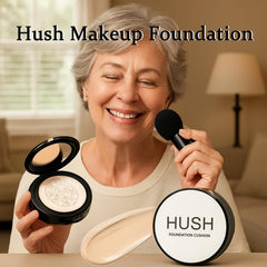 Textura ligera de la fundación cushion Hush Makeup para cobertura natural