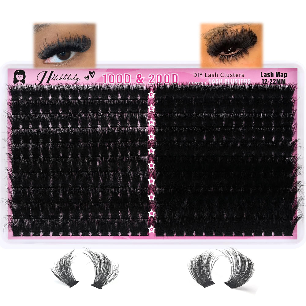 Hushlibaby Lash Clusters 280 pcs set for dramatic at-home volume