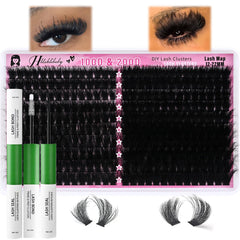 Hushlibaby lash clusters kit 12-22mm for salon-like volume at home