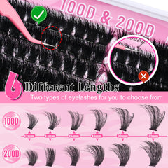 Hushlibaby Lash Clusters ultra-thin 0.05mm band blends with lids