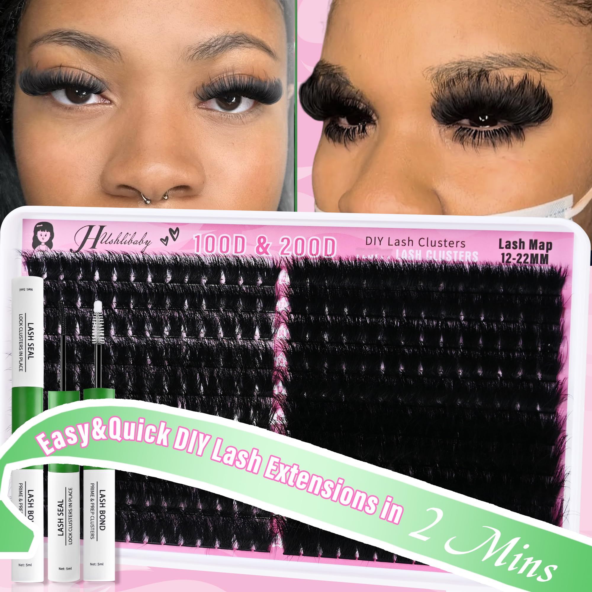 Hushlibaby premium quality lash kit for versatile styling