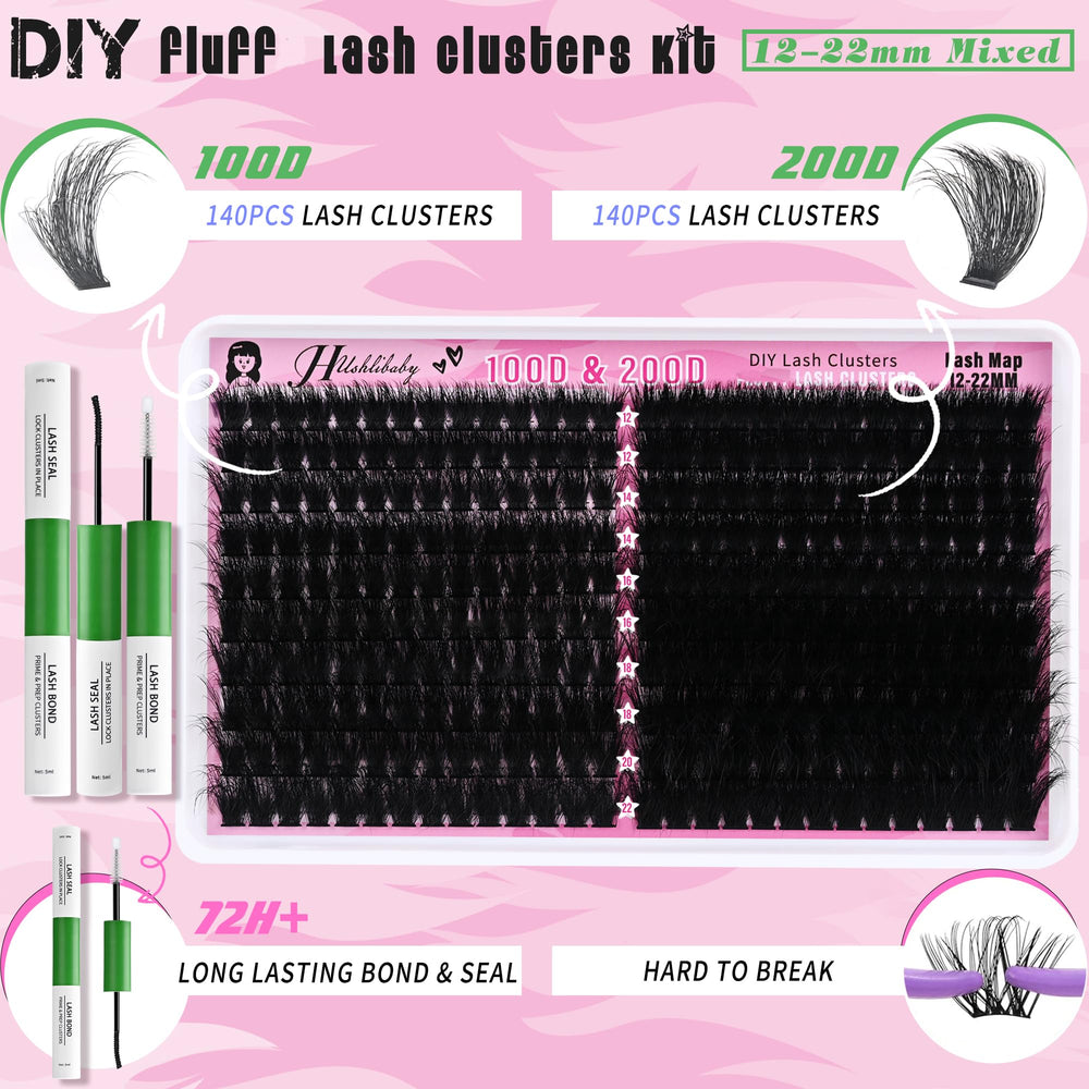 Hushlibaby wispy volume look enhances eyes with light drama