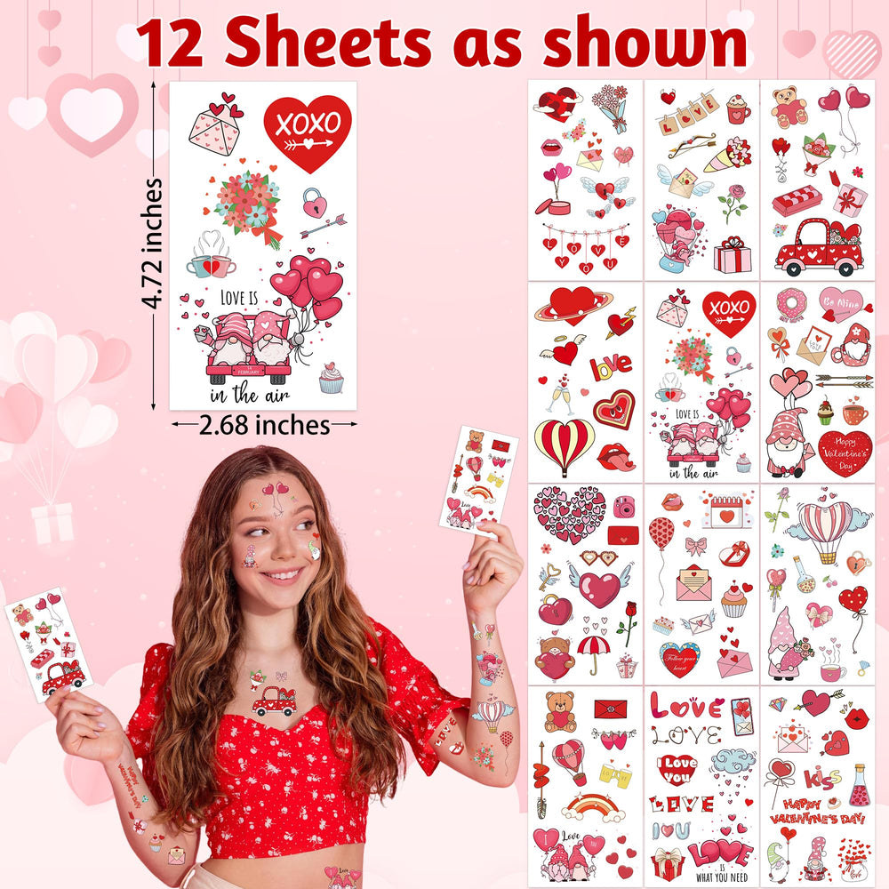 Huskein glow Valentine tattoos with heart motifs for vibrant classroom celebrations.