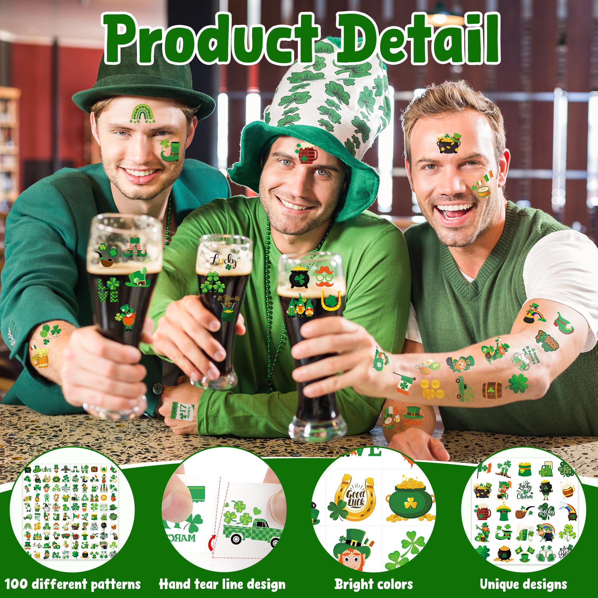 Huskein Irish charm green patterns add vibrant holiday flair.