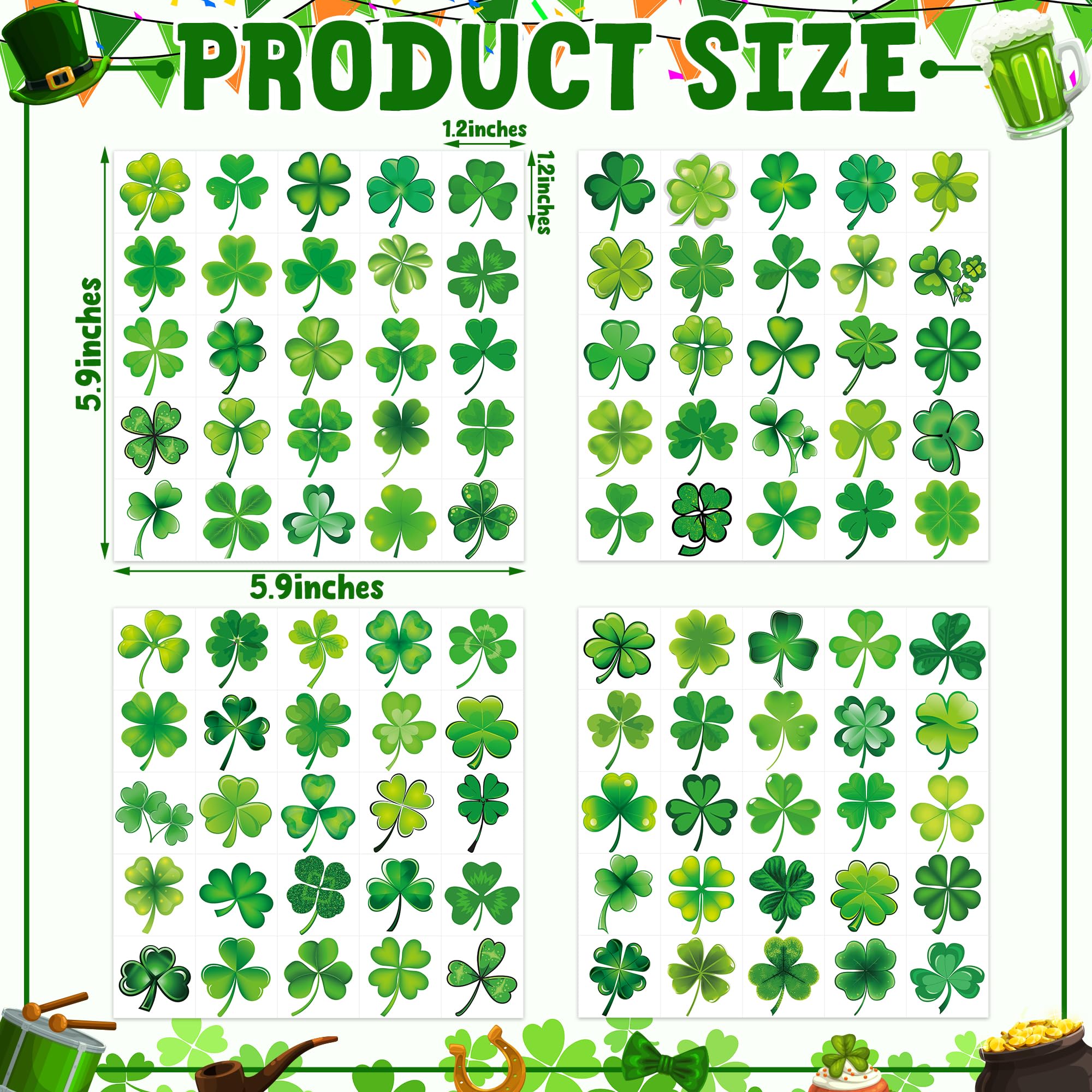 Huskein 100-design collection with vivid green shamrocks for festive looks.