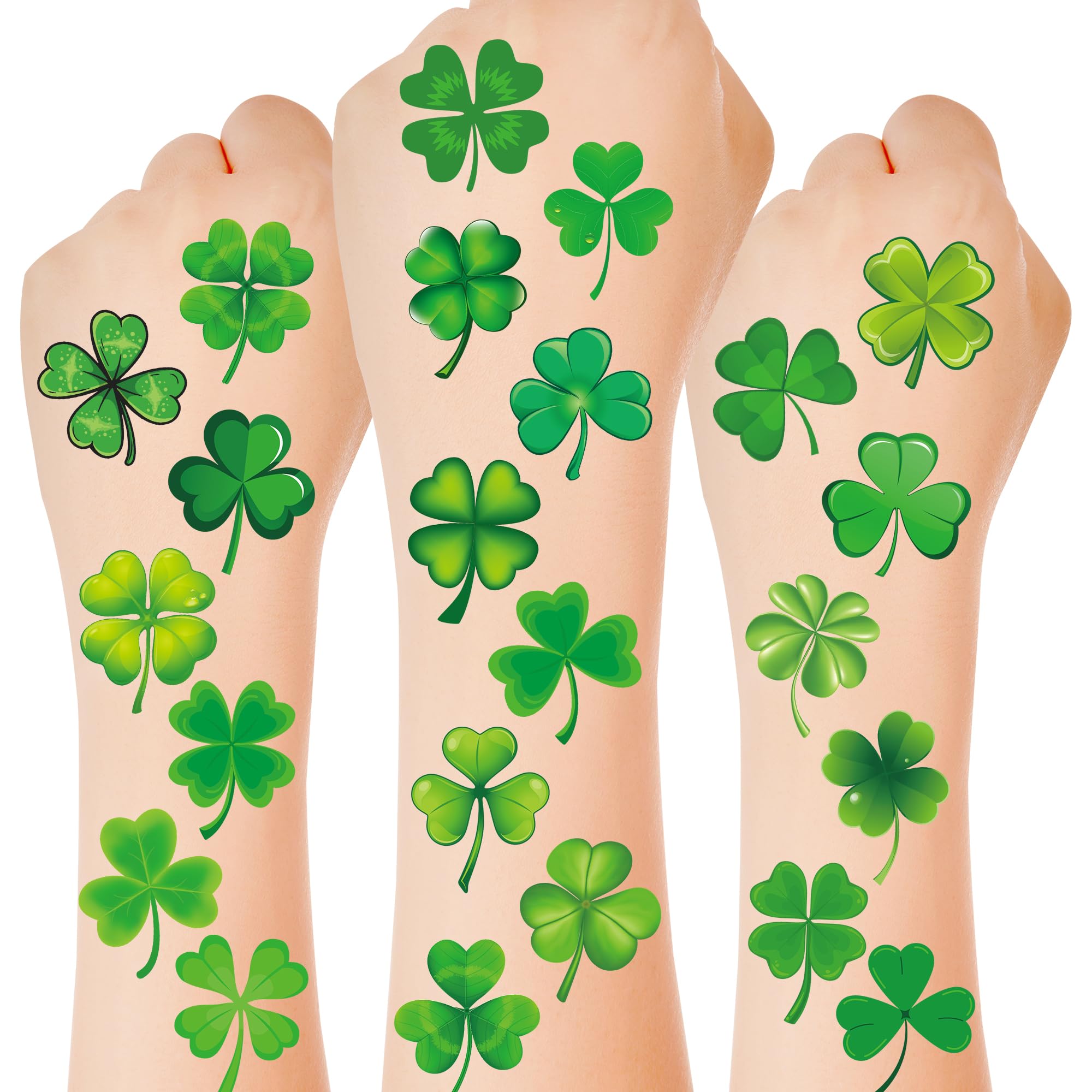 Huskein four-sheet display of St Patrick's tattoos for quick styling.
