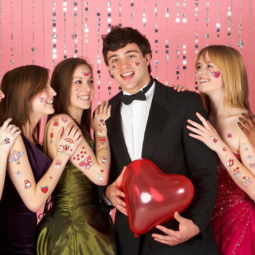 Huskein glow-in-the-dark tattoos light up night-time Valentine celebrations.