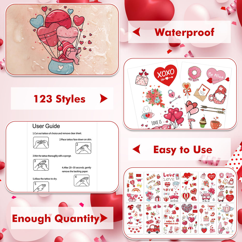 Huskein waterproof luminous heart tattoos designed for easy wear.