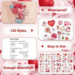 Huskein waterproof luminous heart tattoos designed for easy wear.