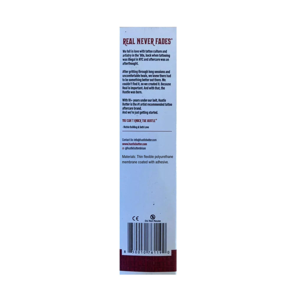 Hustle Butter Deluxe, segunda piel, protección higiénica para tatuajes.