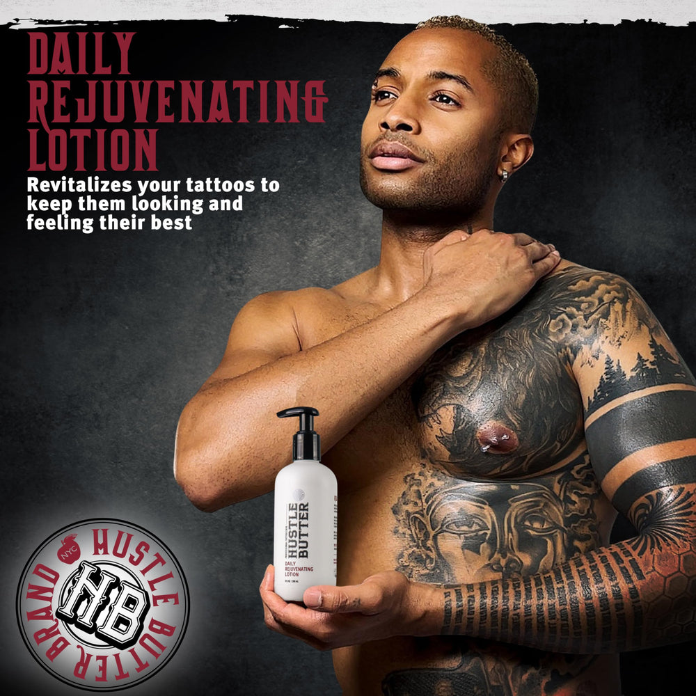 Hustle Butter Deluxe daily lotion jar moisturizes body with non-greasy hydration