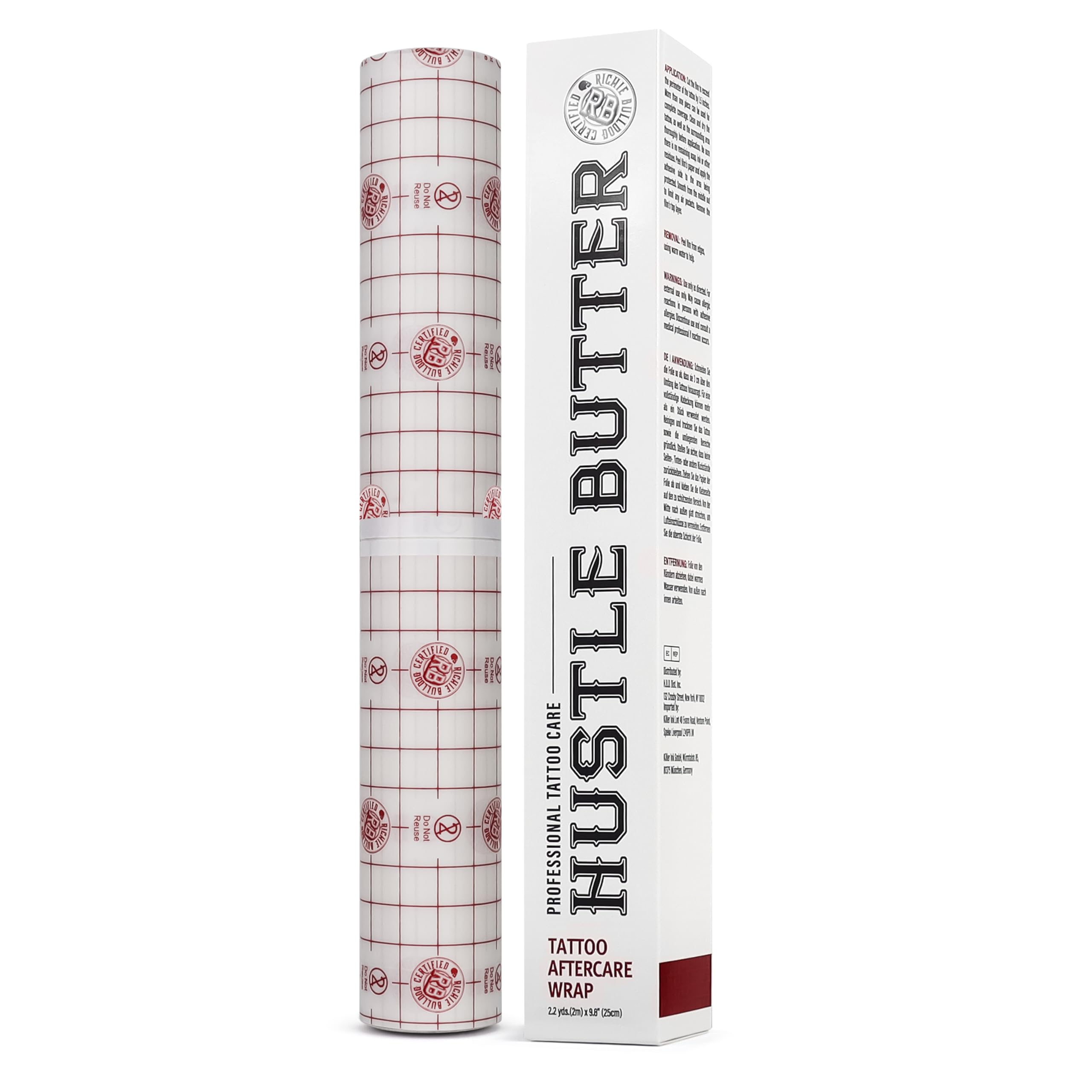 Hustle Butter Deluxe Envoltura de Segunda Piel para Tatuajes, adhesivo transparente y protección higiénica.